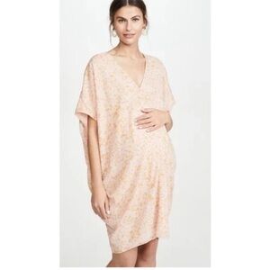 Hatch Maternity THE SLOUCH DRESS Apricot Silk OS